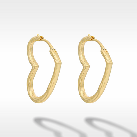 Golston  14K Gold Vermeil Heart Hoop Earrings
