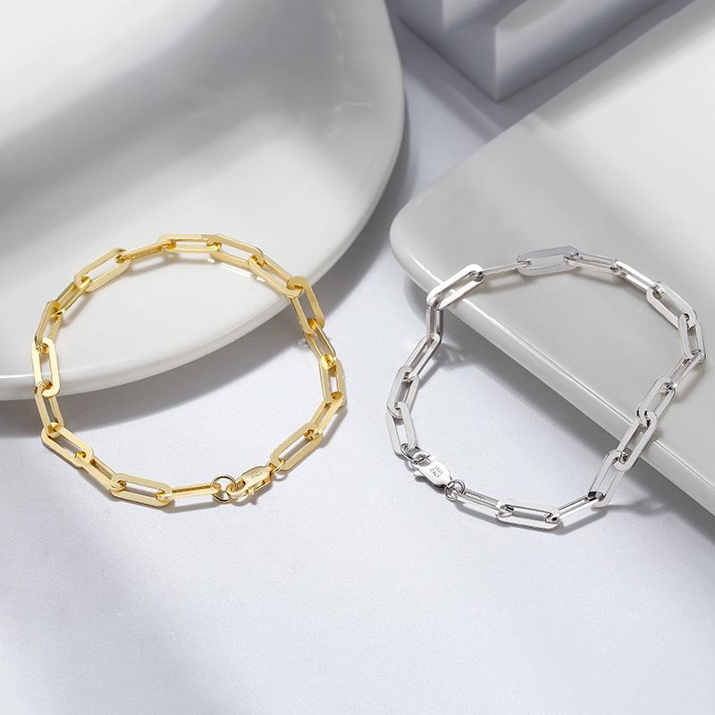 Silvery Link Chain Bracelet