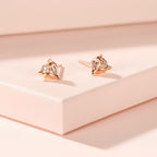 Cunning Muse White Fox 18K Rose Gold Vermeil Stud Earings