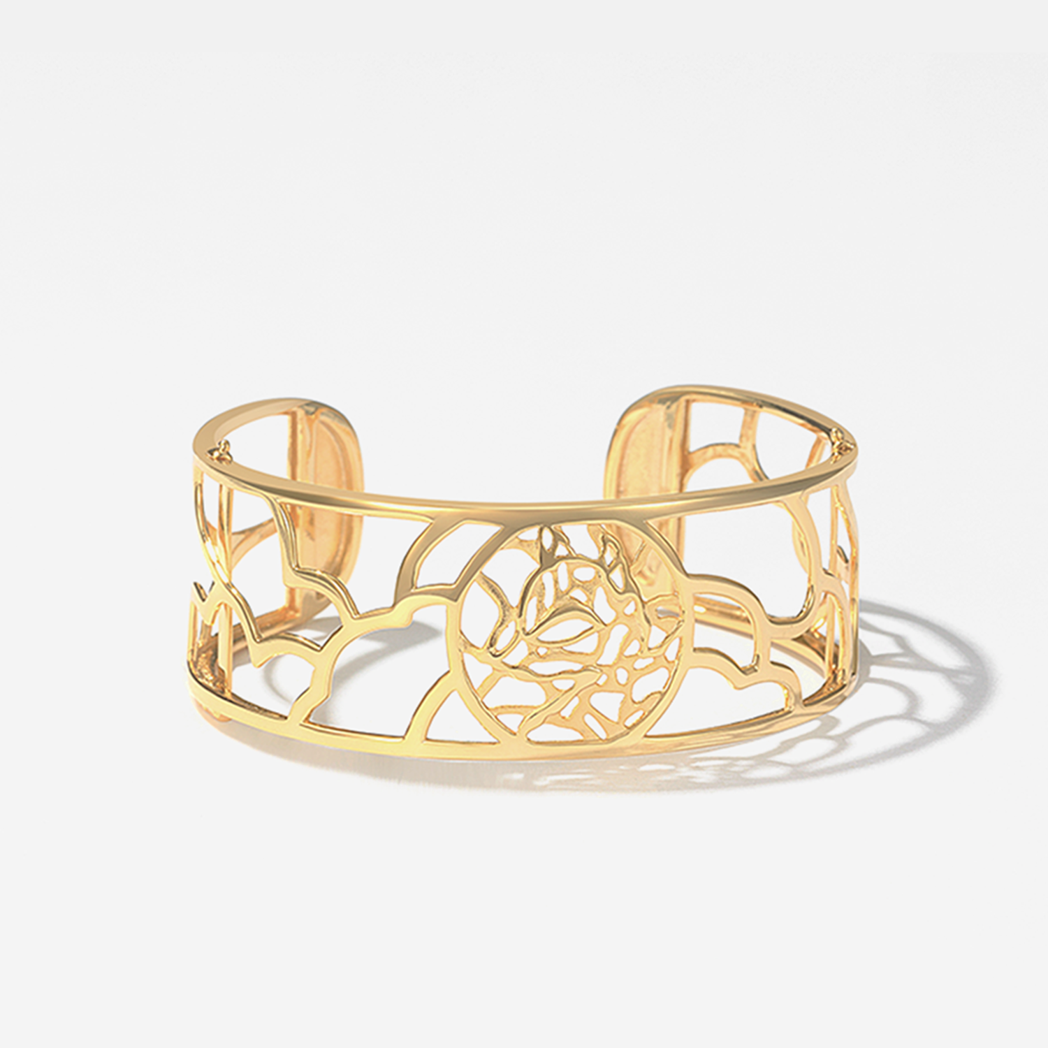 Vulpine Whisper 18K Gold Plated Sterling Silver Filigree Luxe Cuff Bracelet