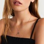Cunning Muse Fox 18K Gold Plated Sterling Silver Fox Head Pendant Necklace with Customizable Birthstone