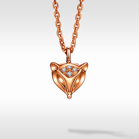 Golston Muse™  18K Gold Fox Pendant Necklace
