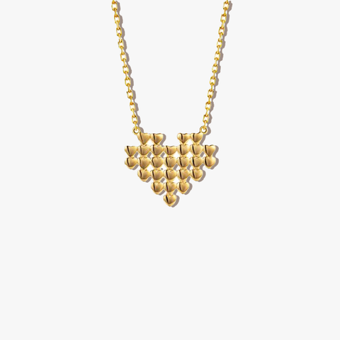 Golston Cluster Heart Necklace 14K Gold Vermeil