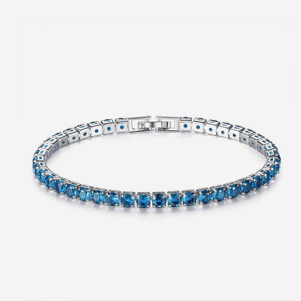 Blue Tennis Bracelet S925