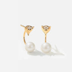 Cunning Muse Fox 18K Gold Plated Sterling Silver Natural Freshwater Pearl Hoop Earrings