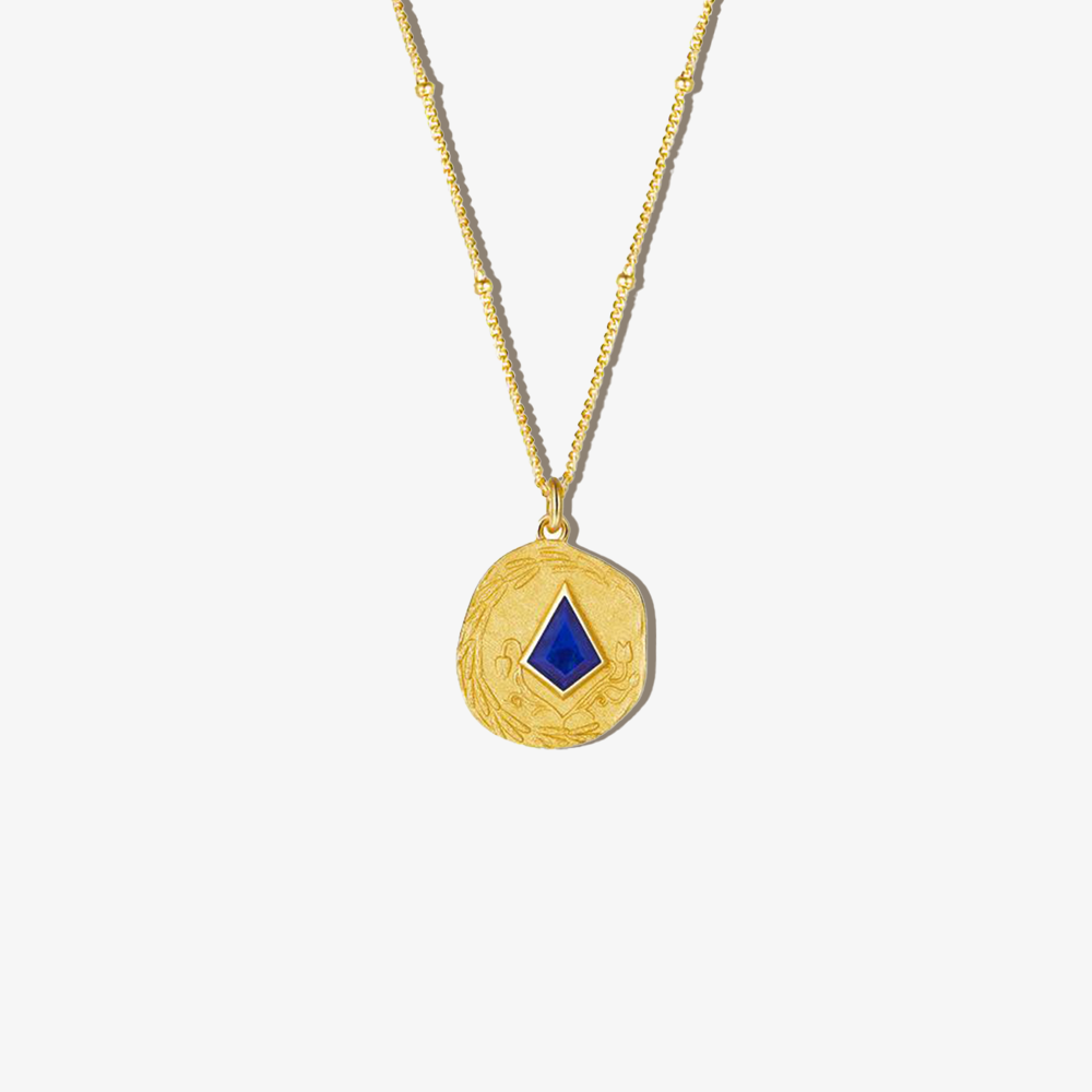 Golston Irregular Lapis Lazuli Matt 14K Gold Vermeil Necklace
