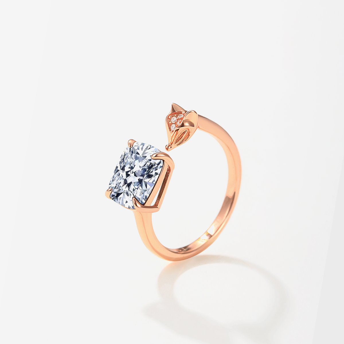 Golston Muse™ Christmas Gifts 14K Rose Gold Vermeil Plated Sterling Silver Cubic Zirconia Sparkle Musee Ring 