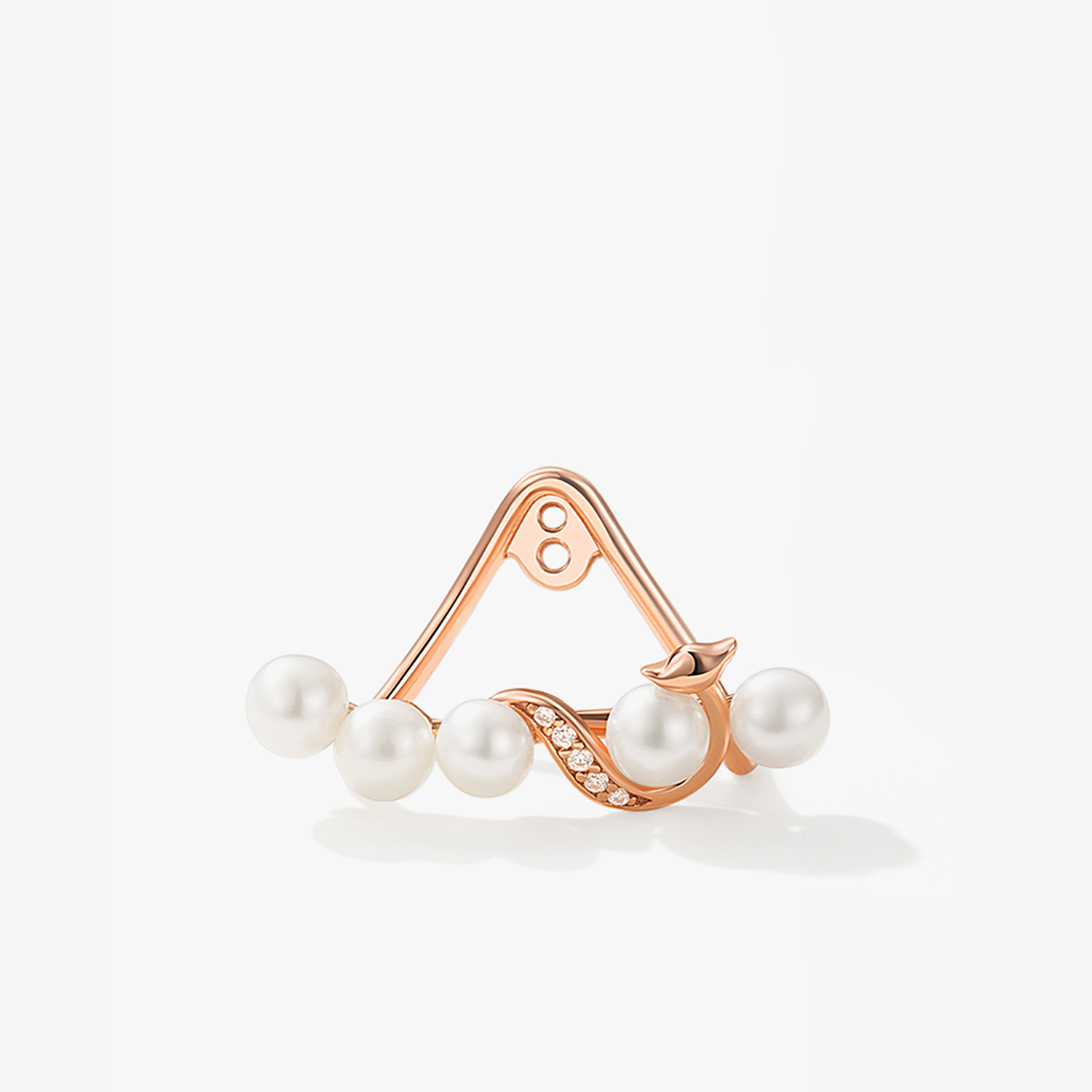 Cunning Muse Fox 18K Rose Gold Plated Sterling Silver Natural Freshwater Pearl Earplugs